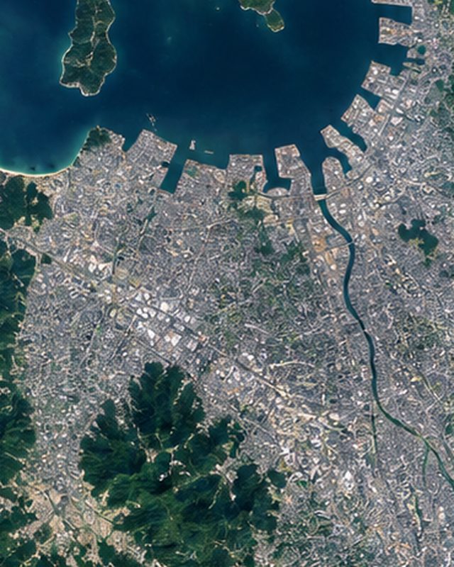 衛星から見た福岡市
